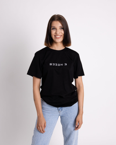 T-shirt Sezon 3 Glitter czarny 