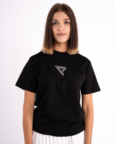 T-shirt E crystals czarny 122